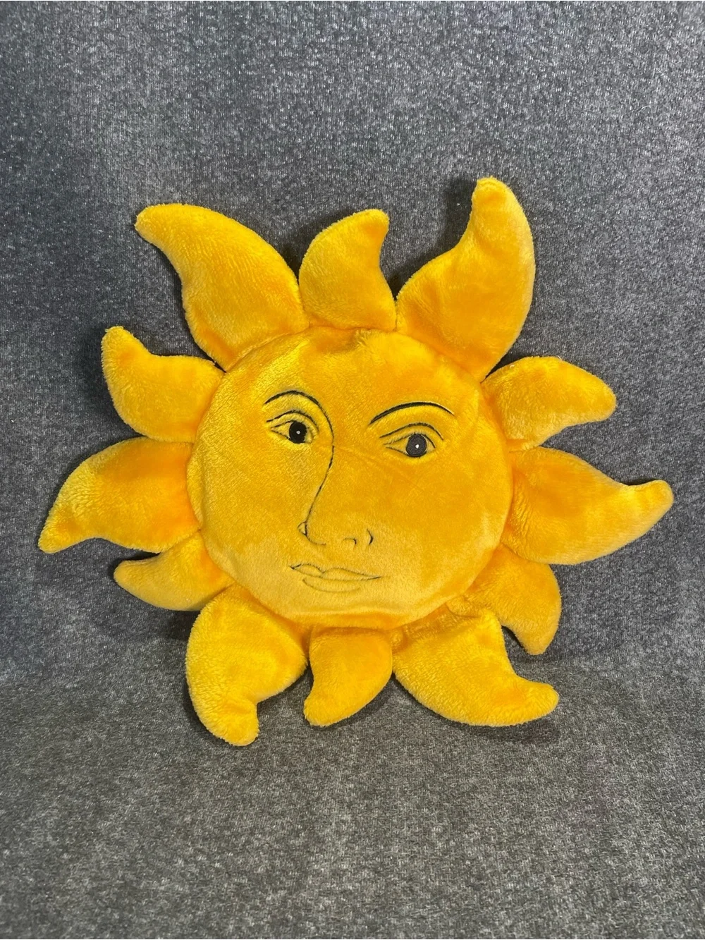 Celestial Sun Face Yellow Plush Pillow 19